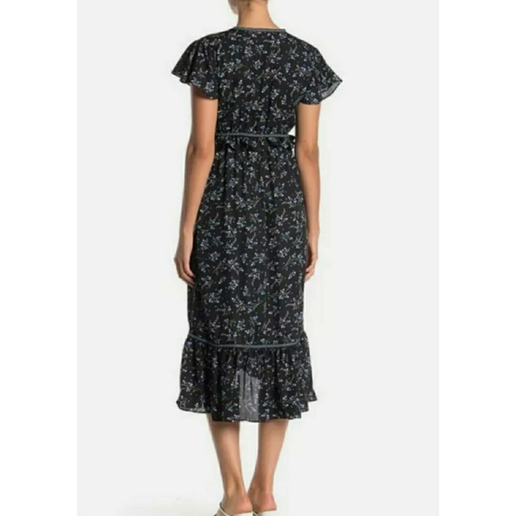 Max Studio black/blue floral pattern midi dress - Picture 5 of 8